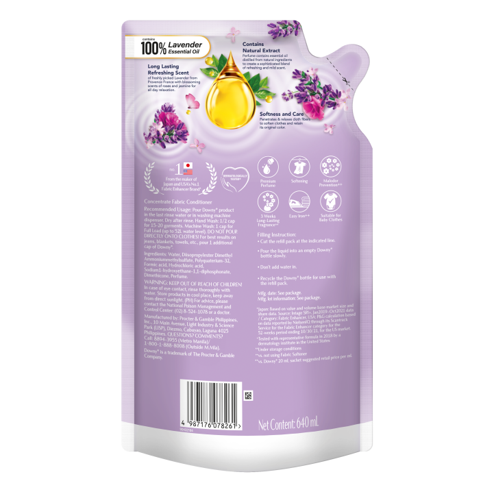 Downy French Lavender (Perfume Collection)  640mlX8 (Refill)